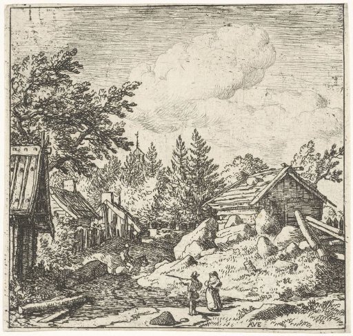 Hamlet with man on horse