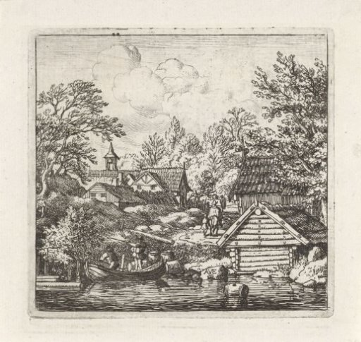 Village view with boat