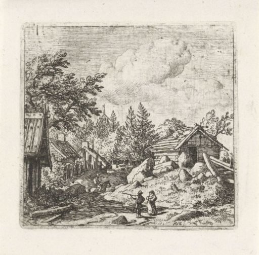 Hamlet with man on horse