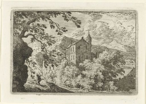 View of a country house with a turret