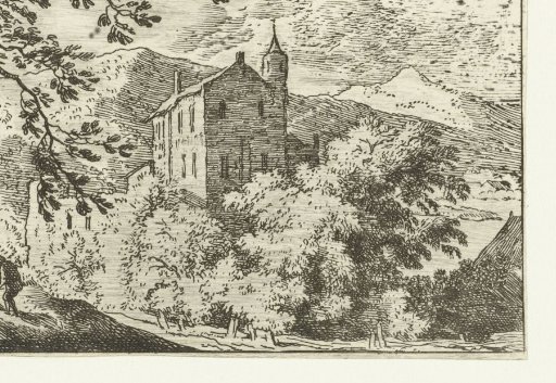 View of a country house with a turret