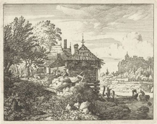 Two boats landing at a hut