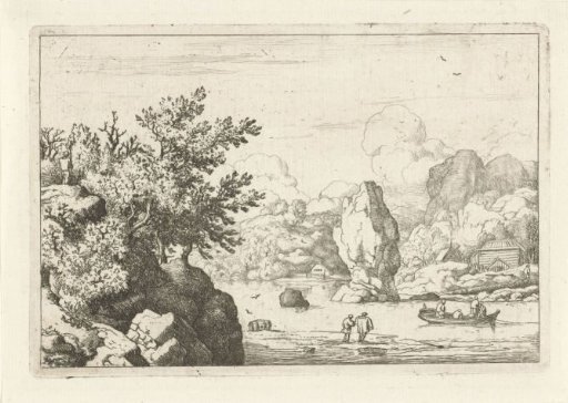 Landscape with two figures on the beach