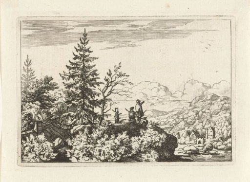 Two men on a hill