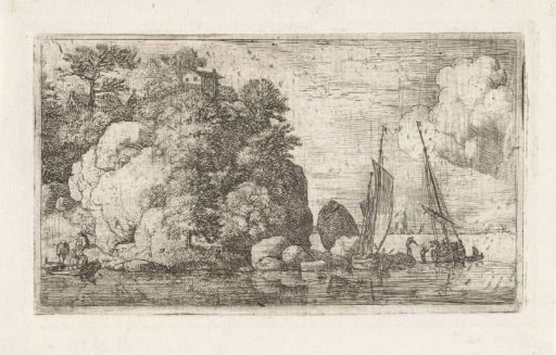 River landscape with two boats