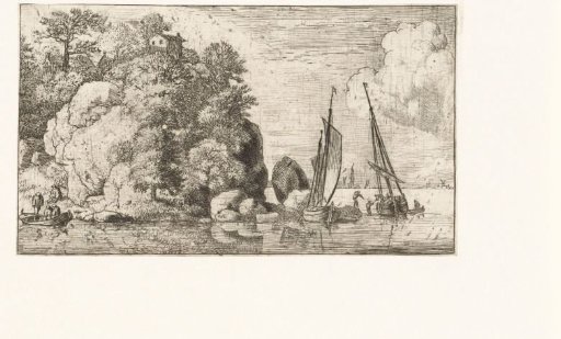 River landscape with two boats
