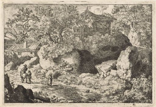 Landscape with man on horseback