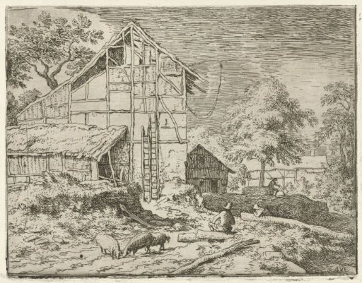 Farmyard with Two Ladders
