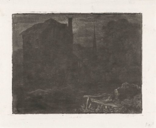 Landscape with Buildings by Night