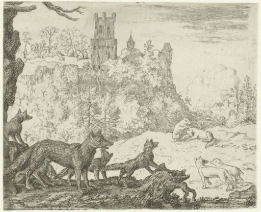 Reynard the Fox and Grimbert the Badger on the way to court