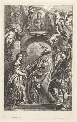 Saints under an image of Santa Maria in Vallicella