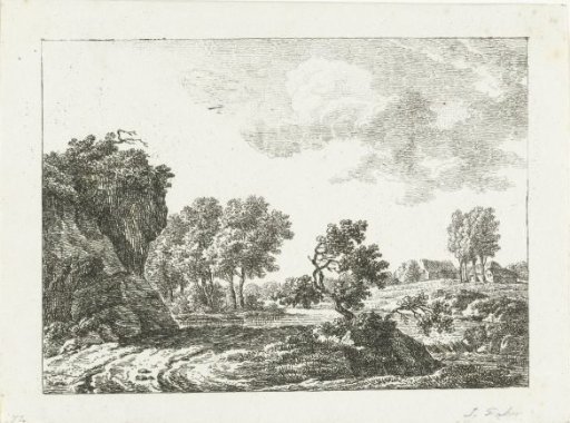 Landscape with a small waterfall