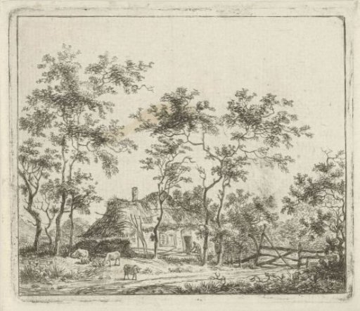Farmhouse with four sheep