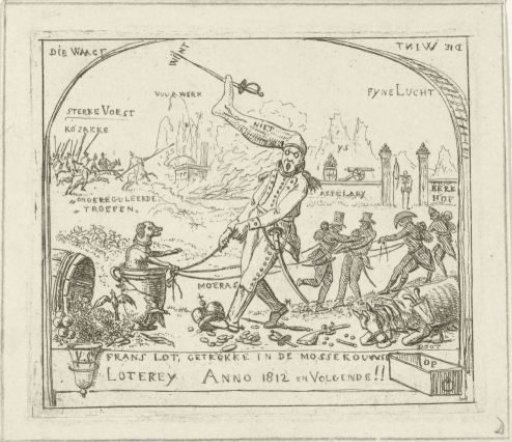 Napoleon drags a dog through a bog in a jar