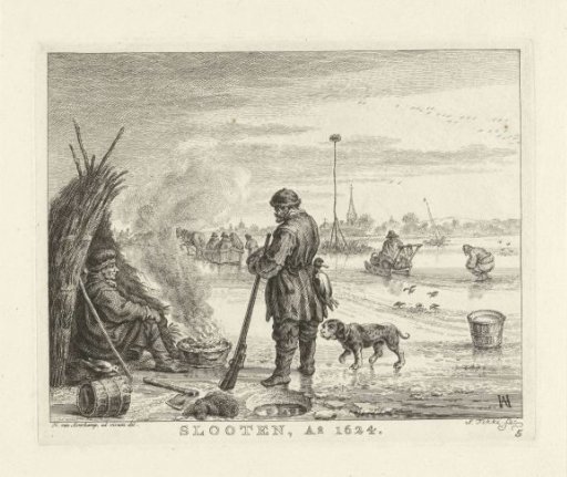 Winter scene near Sloten, 1624
