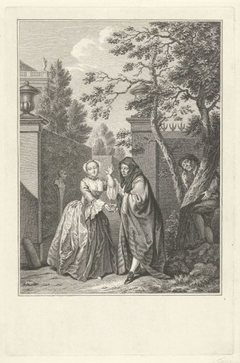 Man and woman at the entrance to a garden
