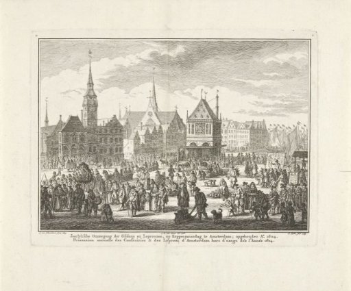 Cope Monday with lepers' procession in Amsterdam, 1604