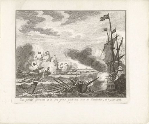 Naval battle with the six Spanish galleys of Spinola, 1602