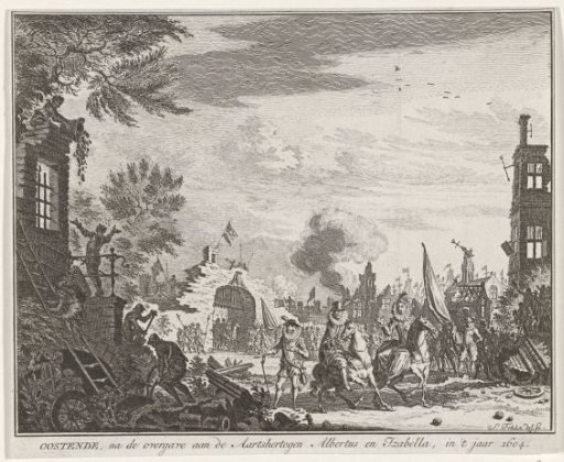 The Archdukes visit the devastated Ostend after the capitulation, 1604