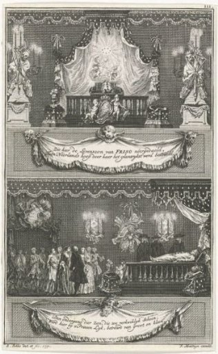 Hall with state bed of Prince William IV