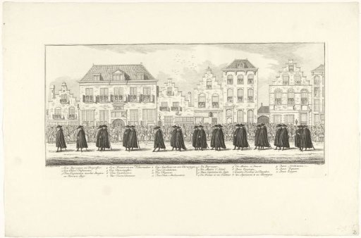 Courtiers in the funeral procession of Princess Anna of Hannover in Delft, 1759