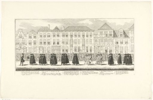 Members of the court administration in the funeral procession of Princess Anna of Hannover in Delft, 1759