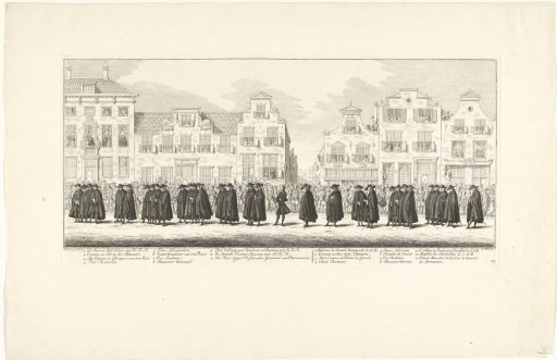 Members of the court administration in the funeral procession of Princess Anna of Hannover in Delft, 1759
