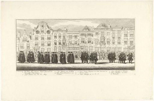 Members of the States-General and courtiers in the funeral procession of Princess Anna of Hannover in Delft, 1759