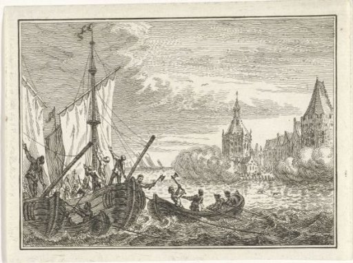 Ships with armed crews in a harbour
