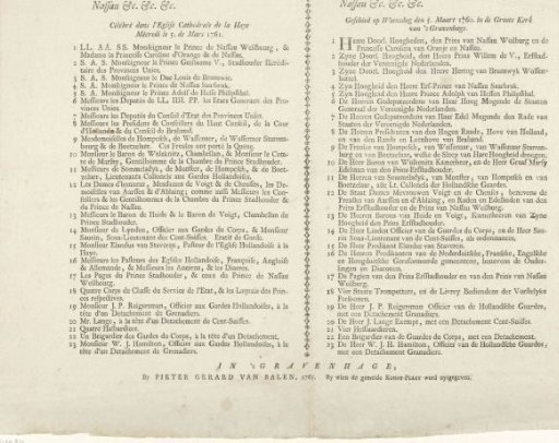 Marriage of Charles Christian of Nassau-Weilburg and Carolina, Princess of Orange-Nassau, 1760