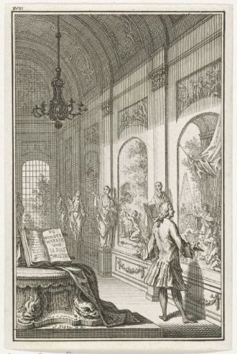 Man Viewing a Wall Painting