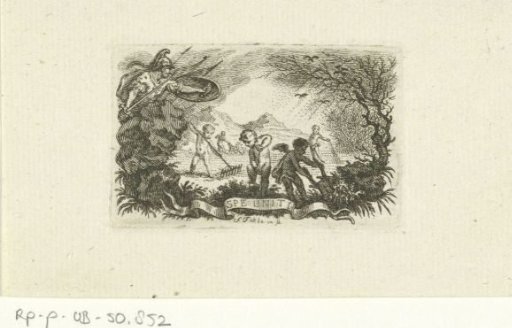 Mars Appears Over Putti Working in the Fields