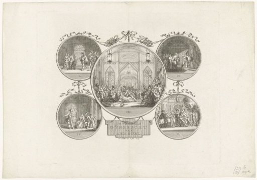 Five scenes from the play Gijsbrecht van Aemstel