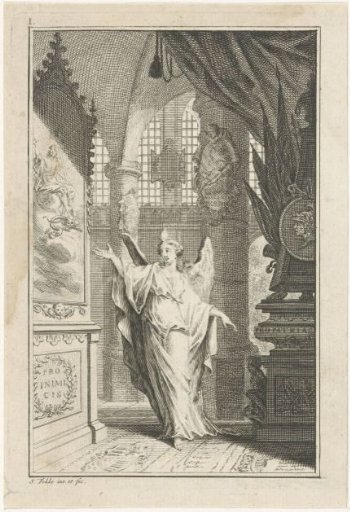 Angel in a church interior