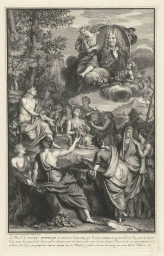 Portrait of Nicolas Boileau, carried to Parnassus