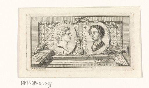 Medallions with the portraits of Emperor Augustus and Pietro Aretino
