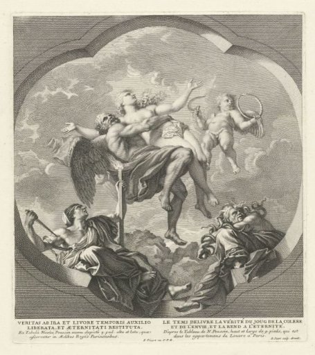 Ceiling painting with allegorical figures