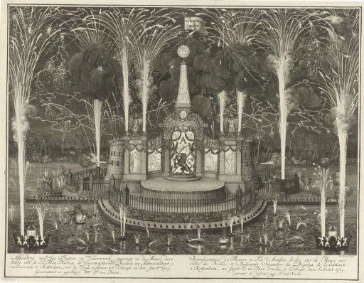Fireworks at the Celebration of the Peace of Utrecht in Rotterdam, 1713