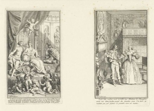 Allegorical title page with the personification of France / Louis XIII and his mistress Marie de Hautefort