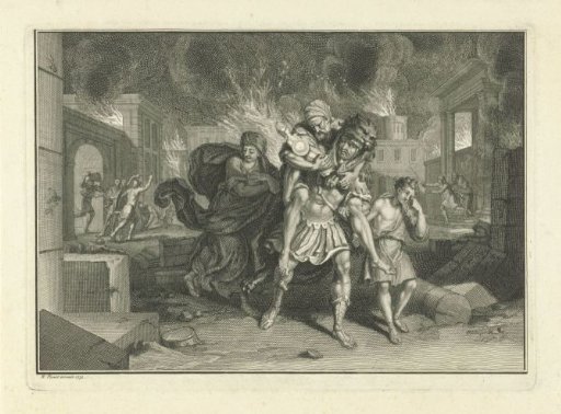 Aeneas Carrying His Father Out of Burning Troy