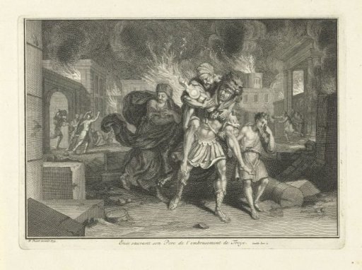 Aeneas Carrying His Father Out of Burning Troy
