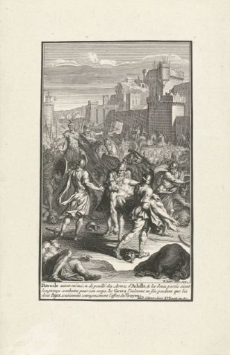 Menelaus carries the body of Patroclus from the battlefield
