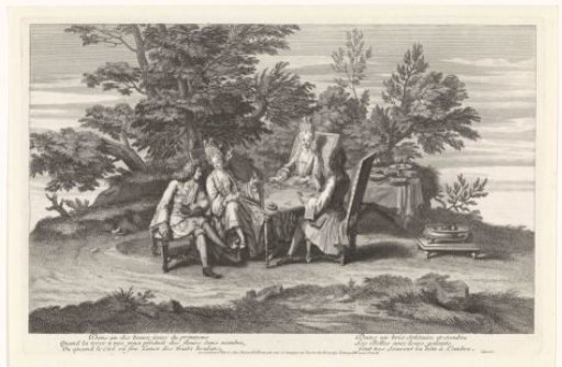 Elegant company playing the card game Jeu de l'hombre