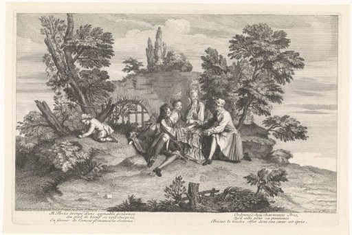 Elegant Company Playing the Game Pied de Boeuf