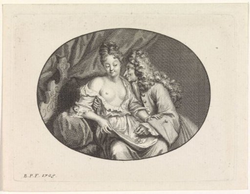 Man paying a woman
