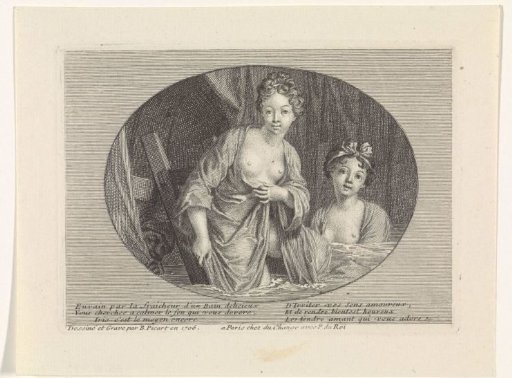 Two women taking a bath