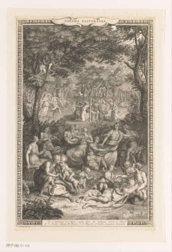 Allegorical representation with shepherds and shepherdesses