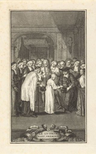 Interior with a group of clergymen (small variant)