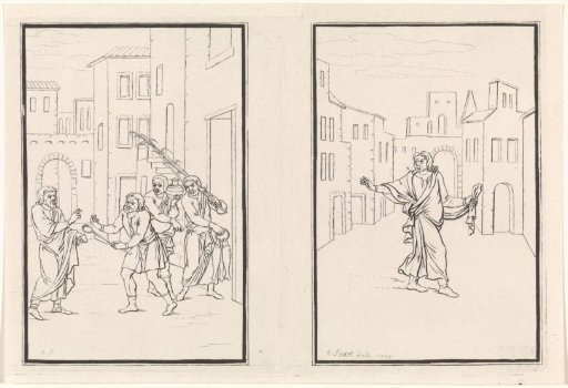 Two scenes from the comedy Andria by Terence