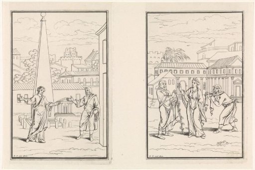 Two scenes from the comedy Andria by Terence